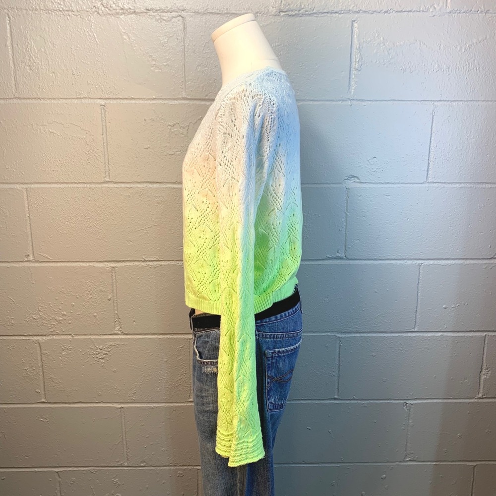 Amanda Uprichard Ombre Crochet Knit Cropped Cardigan Sweater Women's Large - Picture 6 of 9